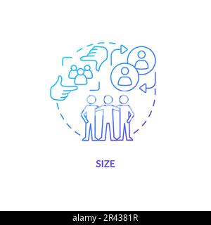Size blue gradient concept icon Stock Vector