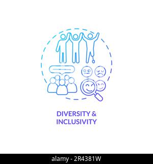 Diversity and inclusivity blue gradient concept icon Stock Vector