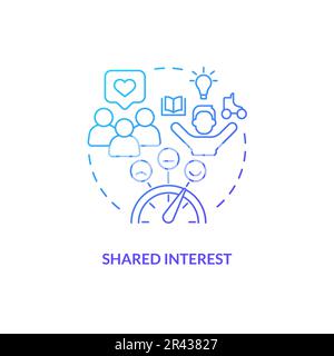 Shared interests blue gradient concept icon Stock Vector