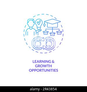Learning and growth opportunities blue gradient concept icon Stock Vector