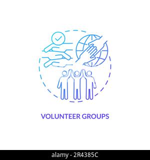 Volunteer groups blue gradient concept icon Stock Vector