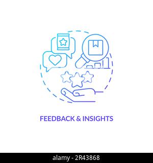 Feedback and insights blue gradient concept icon Stock Vector