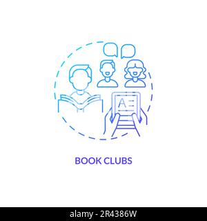 Book clubs blue gradient concept icon Stock Vector