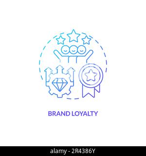 Brand loyalty blue gradient concept icon Stock Vector
