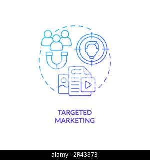 Targeted marketing blue gradient concept icon Stock Vector
