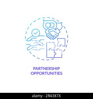 Partnership opportunities blue gradient concept icon Stock Vector