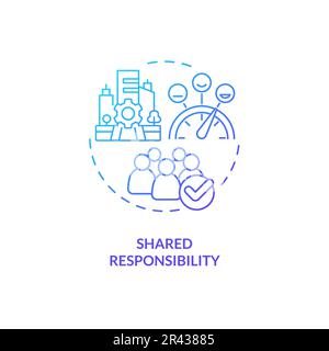 Shared responsibility blue gradient concept icon Stock Vector