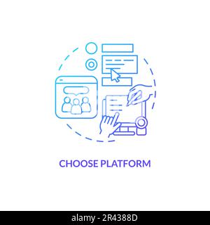 Choose platform blue gradient concept icon Stock Vector