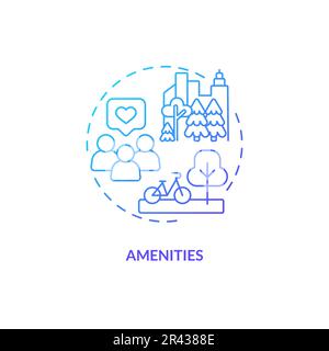 Amenities blue gradient concept icon Stock Vector
