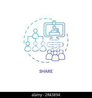 Share stories and experiences blue gradient concept icon Stock Vector