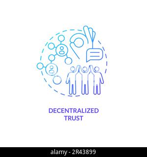Decentralized trust blue gradient concept icon Stock Vector