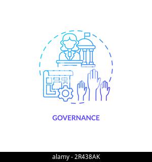 Governance blue gradient concept icon Stock Vector
