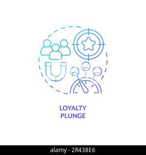 Loyalty plunge blue gradient concept icon Stock Vector