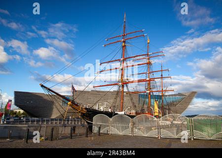 Dundee,Scotland  - August 4,2022: RRS Discovery steamship used for Antarctica research which is displayed in a museum in Dundee, Scotland Stock Photo