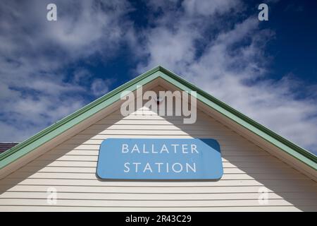 Ballater,Scotland  - August 5,2022: Ballater railway station is a former station in the village of Ballater in Aberdeenshire. It was the nearest stati Stock Photo