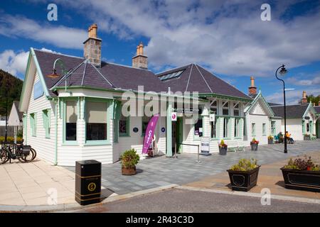 Ballater,Scotland  - August 5,2022: Ballater railway station is a former station in the village of Ballater in Aberdeenshire. It was the nearest stati Stock Photo