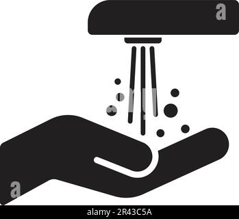 simple hand sanitizer disinfectant washing symbol sign silhouette black vector isolated on white background Stock Vector