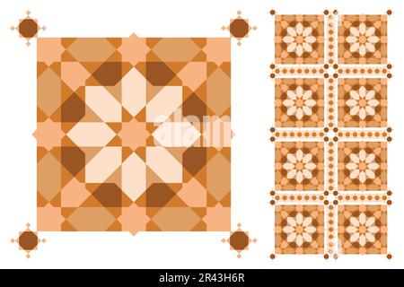Arabic pattern Vectors. Islamic pattern. Geometric mandala. vintage tiles patterns antique seamless design. Stock Vector