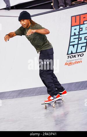 Tokyo, Japan. 26th May, 2023. Brandon Turner (USA) in action during the Men's Qualifiers competition during the skateboarding culture event ''Uprising Tokyo'' at Ariake Arena. The event showcases world-class skateboarders competing over three days to promote the skateboarding sport-culture blend. Rakuten Group is in charge of organizing the Uprising Tokyo event, which takes place from May 26 to 28. (Credit Image: © Rodrigo Reyes Marin/ZUMA Press Wire/Alamy Live News) EDITORIAL USAGE ONLY! Not for Commercial USAGE! Stock Photo