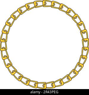 Round Chain frame. Circle chains border. Boho bracelet Stock Vector