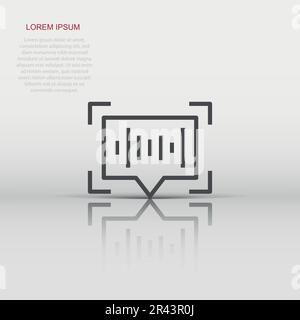 Voice recognition icon in flat style. Authentication sound vector illustration on white isolated background. Soundwave business concept. Stock Vector