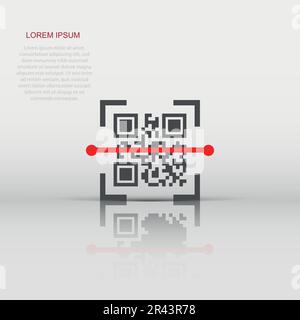 Qr code scan icon in flat style. Scanner id vector illustration on white isolated background. Barcode business concept. Stock Vector