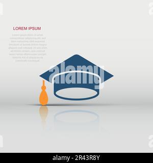 Graduation cap icon in flat style Stock Vector Image & Art - Alamy