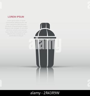 Shaker icon in flat style. Sport bottle vector illustration on white isolated background. Fitness container business concept. Stock Vector
