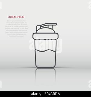 Shaker icon in flat style. Sport bottle vector illustration on white isolated background. Fitness container business concept. Stock Vector
