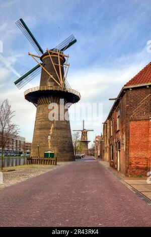 Schiedam, Windmill, South Holland, Netherlands Stock Photo
