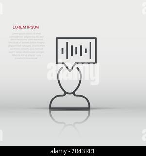 Voice recognition icon in flat style. Authentication sound vector illustration on white isolated background. Soundwave business concept. Stock Vector