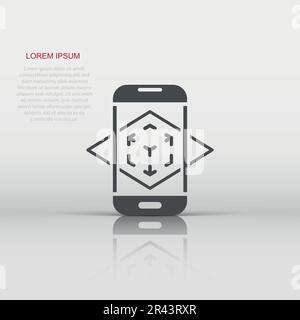 Augmented reality icon in flat style. Vr device vector illustration on white isolated background. Technology business concept. Stock Vector