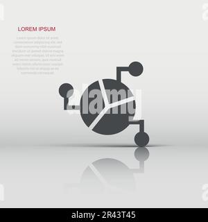 Chart icon in flat style. Diagram vector illustration on white isolated background. Statistics business concept. Stock Vector
