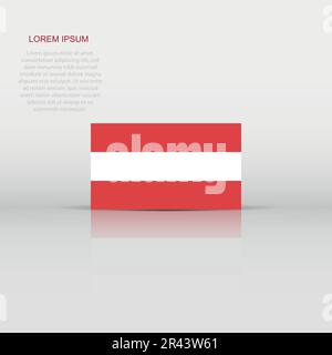 Austria flag icon in flat style. National sign vector illustration. Politic business concept. Stock Vector