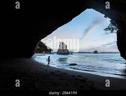Cathedral Cove in New Zealand Stock Photo