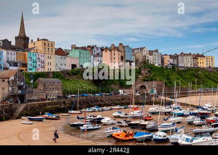 Harbour, Tenby, Pembrokeshire, Wales, United Kingdom Stock Photo