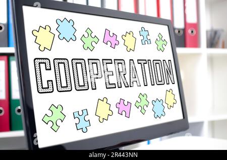 Cooperation concept shown on a computer screen Stock Photo