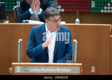 Dusseldorf, Deutschland. 24th May, 2023. Rene SCHNEIDER, SPD parliamentary group during his speech at the 33rd session of the North Rhine-Westphalia state parliament, in the North Rhine-Westphalia state parliament, Duesseldorf on May 24th, 2023 Credit: dpa/Alamy Live News Stock Photo