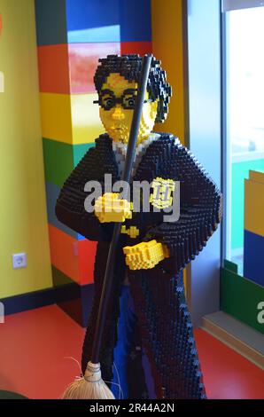 AMSTERDAM, NETHERLANDS - SEPTEMBER 10, 2022: Harry Potter figure made with colorful Lego constructor indoors Stock Photo