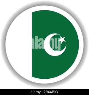 Pakistan flag round shape Stock Vector
