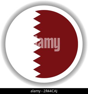 Qatar flag round shape Stock Vector