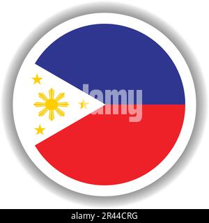 Philippines flag round shape Stock Vector