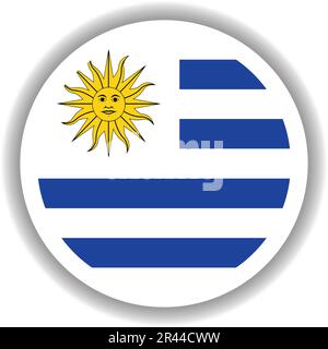 Uruguay flag round shape Stock Vector