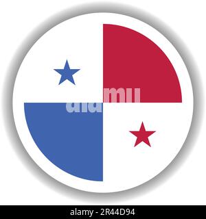 Panama flag round shape Stock Vector