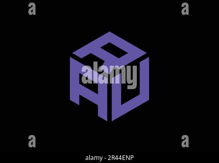 AUR Initial Monogram Letter aur Logo Design Vector Template a u r Cube Polygon Letter Logo Design Stock Vector