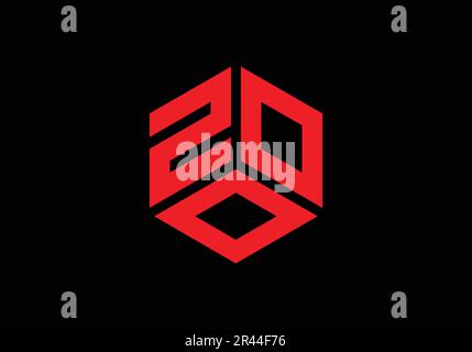 ZOO Initial Monogram Letter 200 Logo Design Vector Template z o o Cube Polygon Letter Logo Design Stock Vector