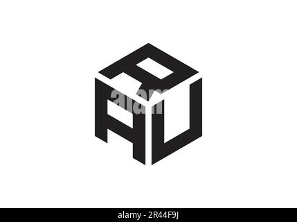 AUR Initial Monogram Letter aur Logo Design Vector Template a u r Cube Polygon Letter Logo Design Stock Vector