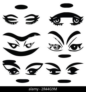 Set of eyes face expressions vector file Stock Vector