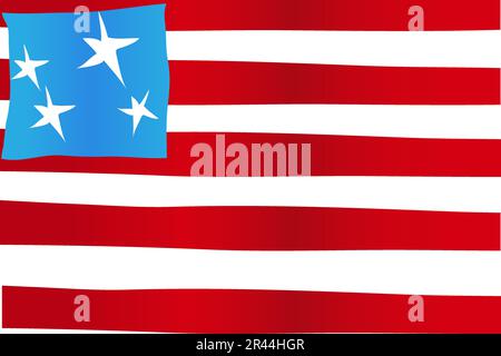 Waving flag of the United States Stock Vector