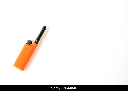 Close up gas lighter fuel on a white background Stock Photo